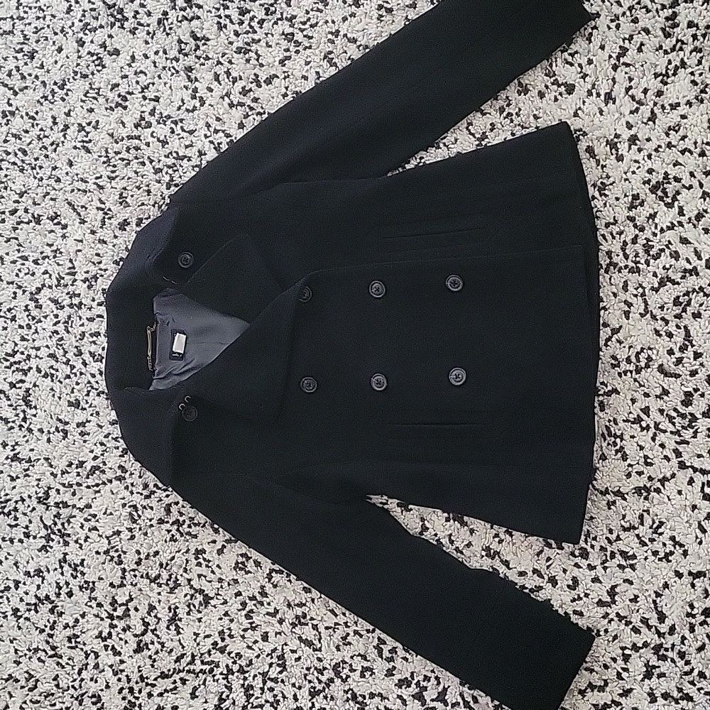 NWOT J Crew Classic 100% Wool Pea Coat in Black